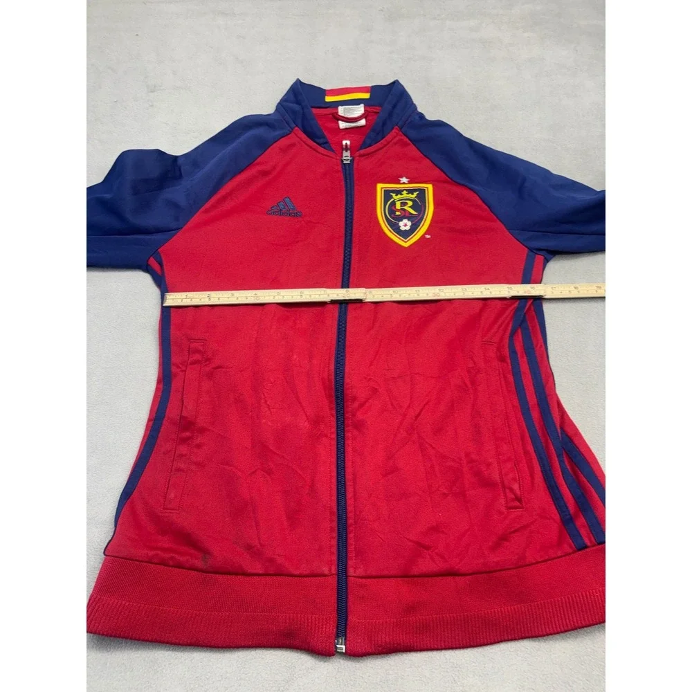 Adidas Real Salt Lake MLS Track Jacket Red Navy Blue Full Zip Mens Small